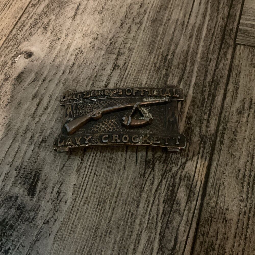 Vintage WALT DISNEY'S OFFICIAL DAVY CROCKETT BOY'S BRASS Belt Buckle